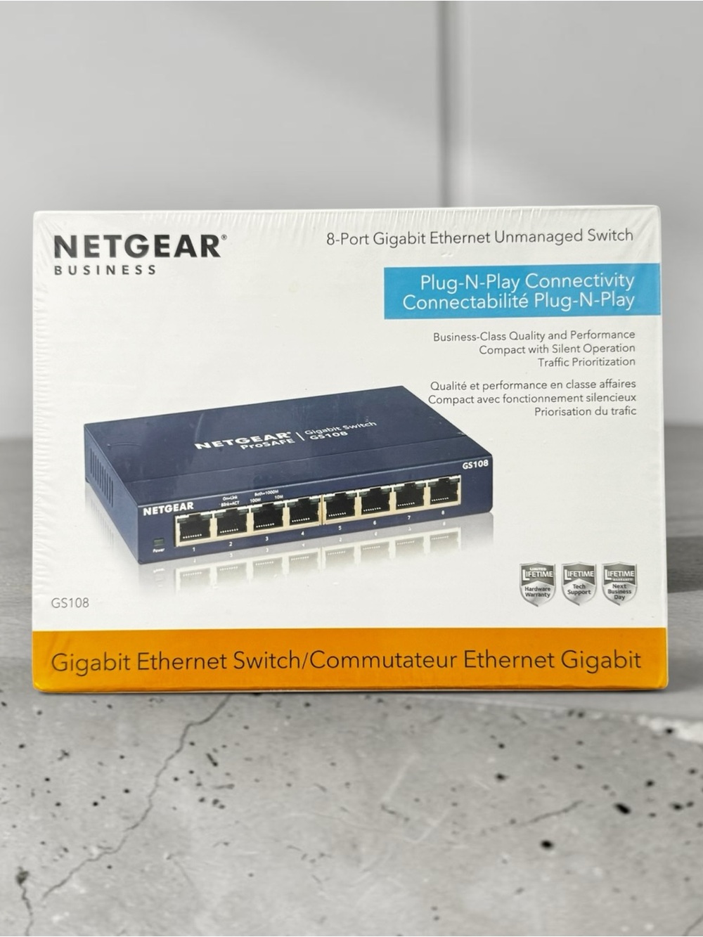 NETGEAR Business GS108 8-Port Gigabit Ethernet Unmanaged Switch New Sealed Box